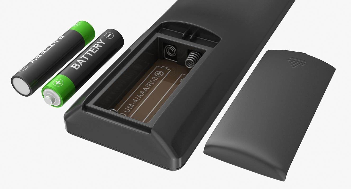 Black Remote Control Low-poly 3D model_8