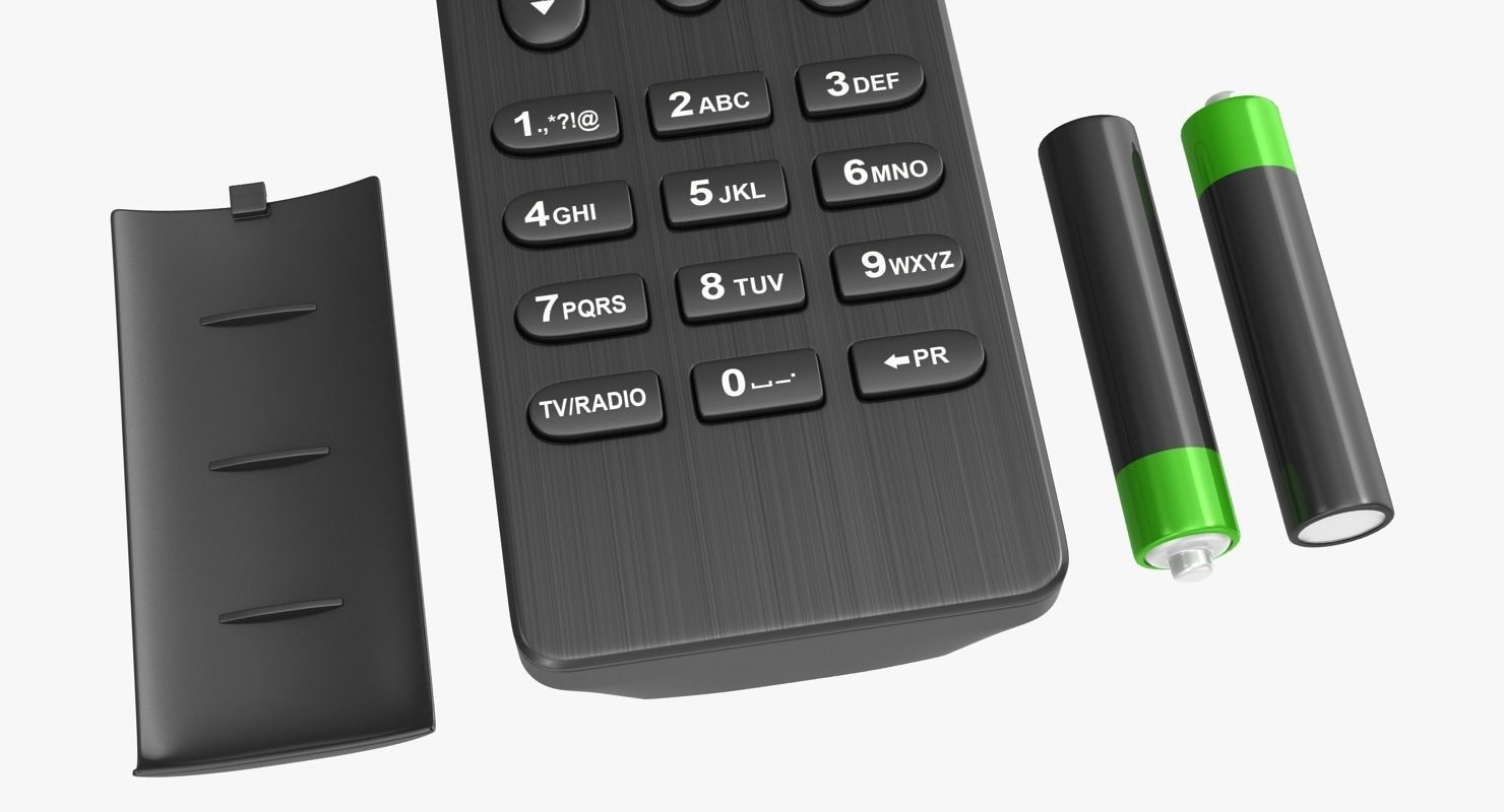 Black Remote Control Low-poly 3D model_9