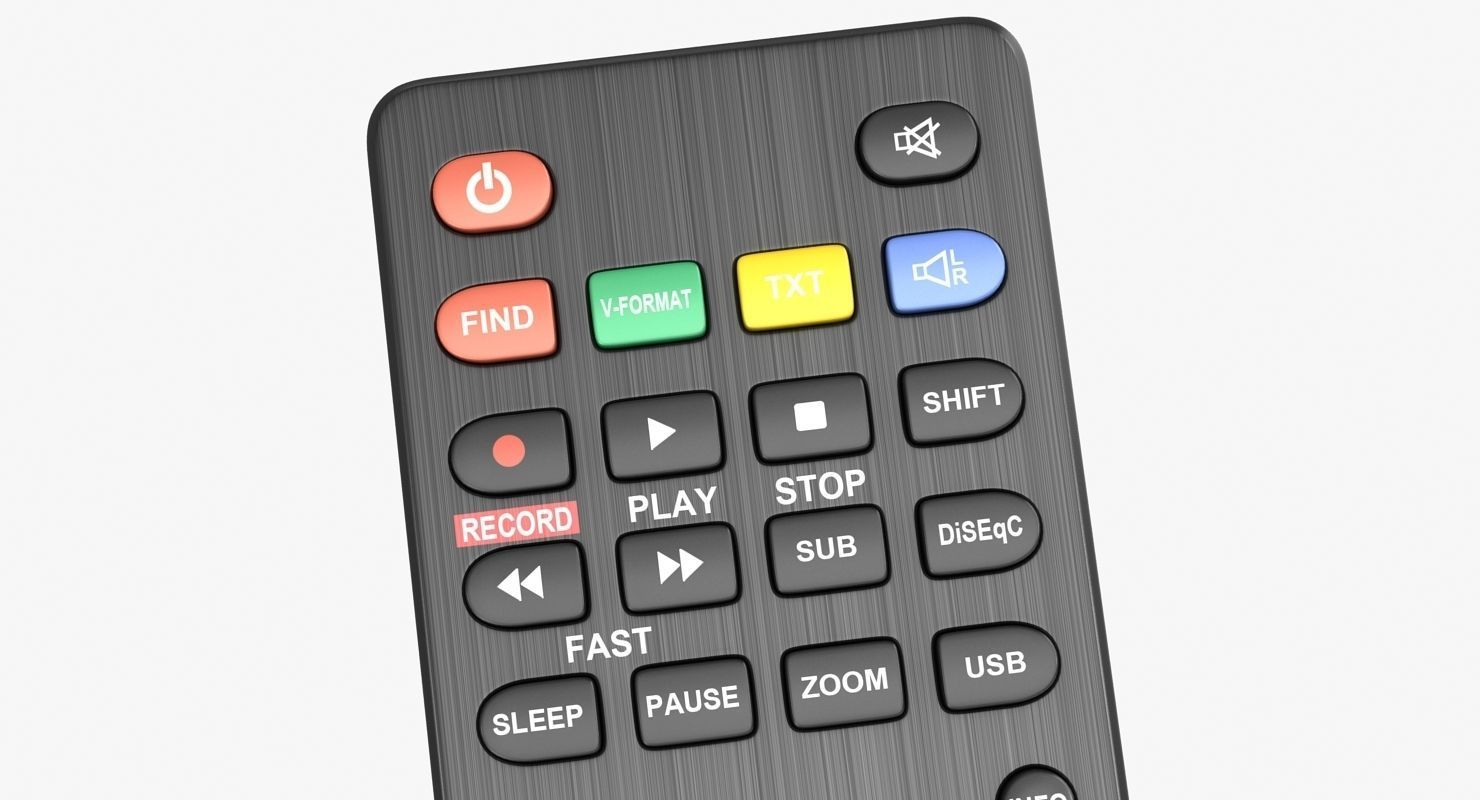 Black Remote Control Low-poly 3D model_10