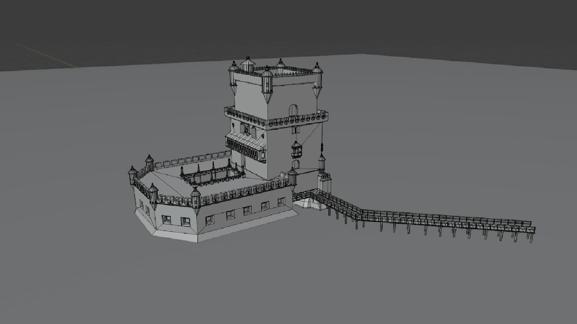 Belem Tower Low-poly 3D model_6