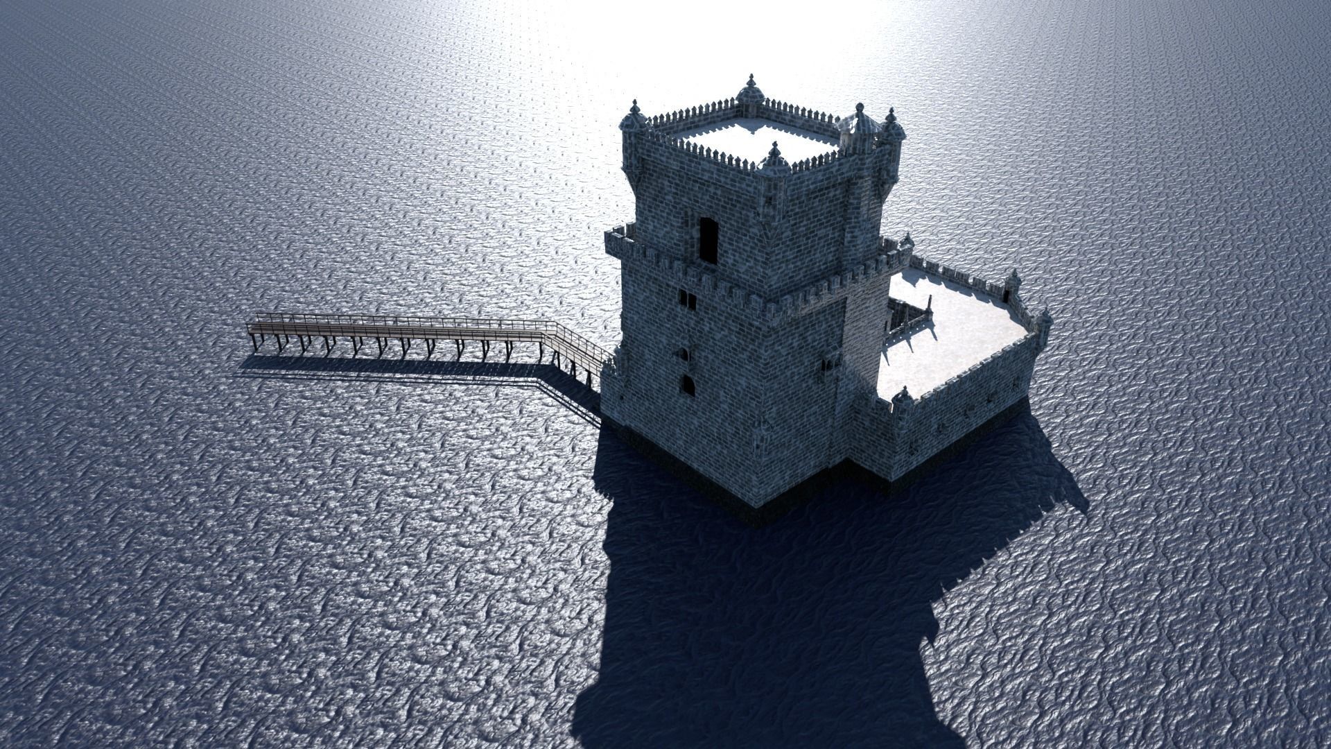 Belem Tower Low-poly 3D model_2