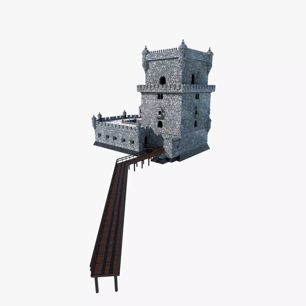 Belem Tower Low-poly 3D model_0