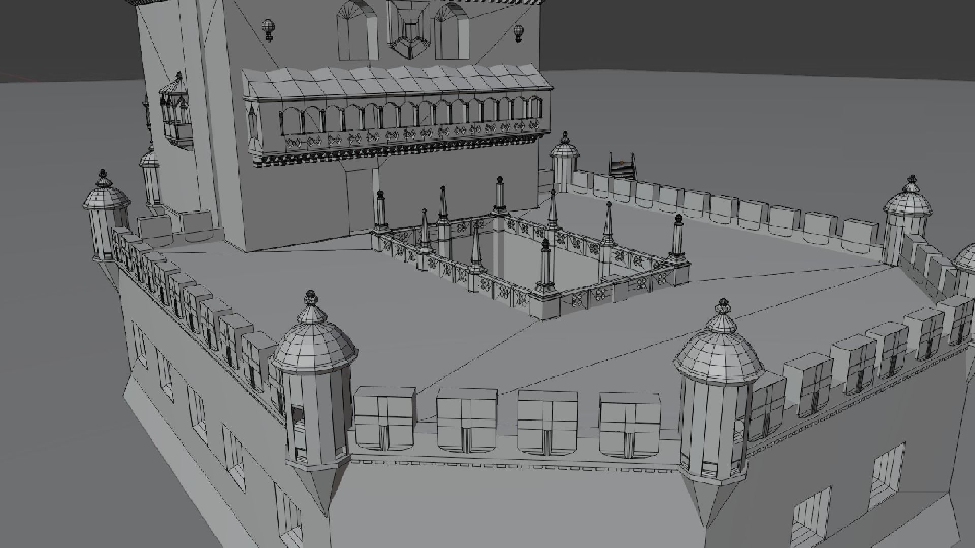 Belem Tower Low-poly 3D model_7