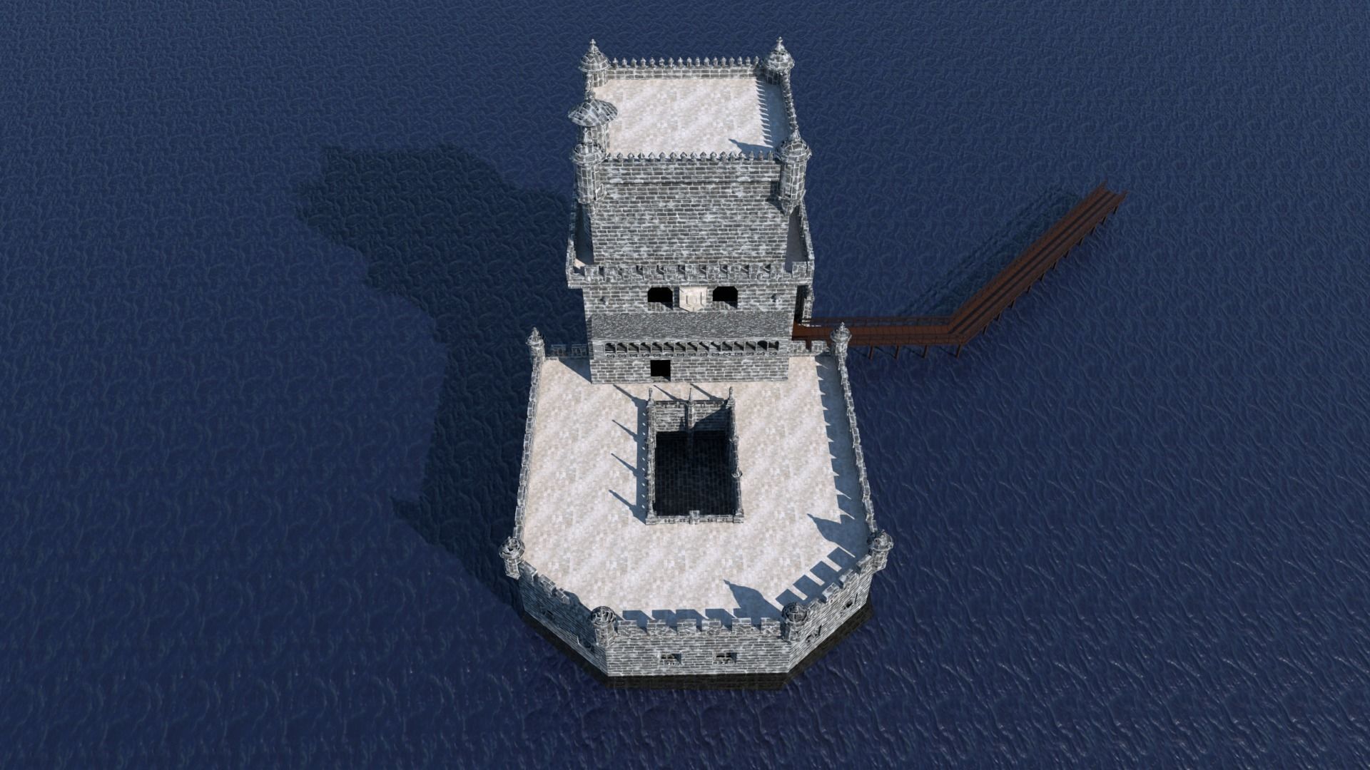 Belem Tower Low-poly 3D model_3