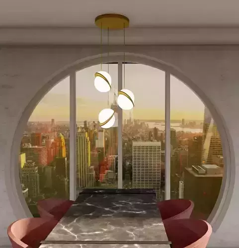 3D Lighting - chandelier modern 