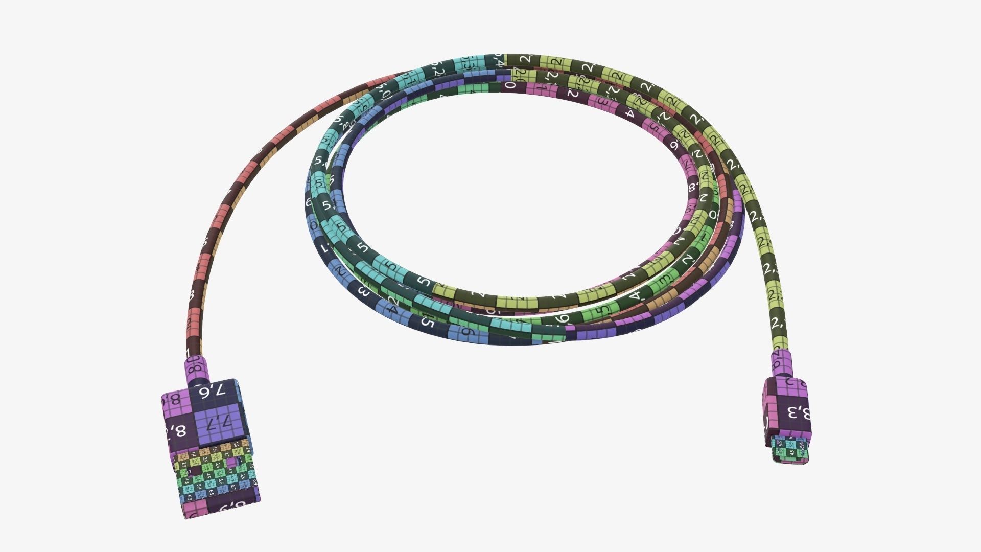 Cable micro-USB to USB white 3D model_10