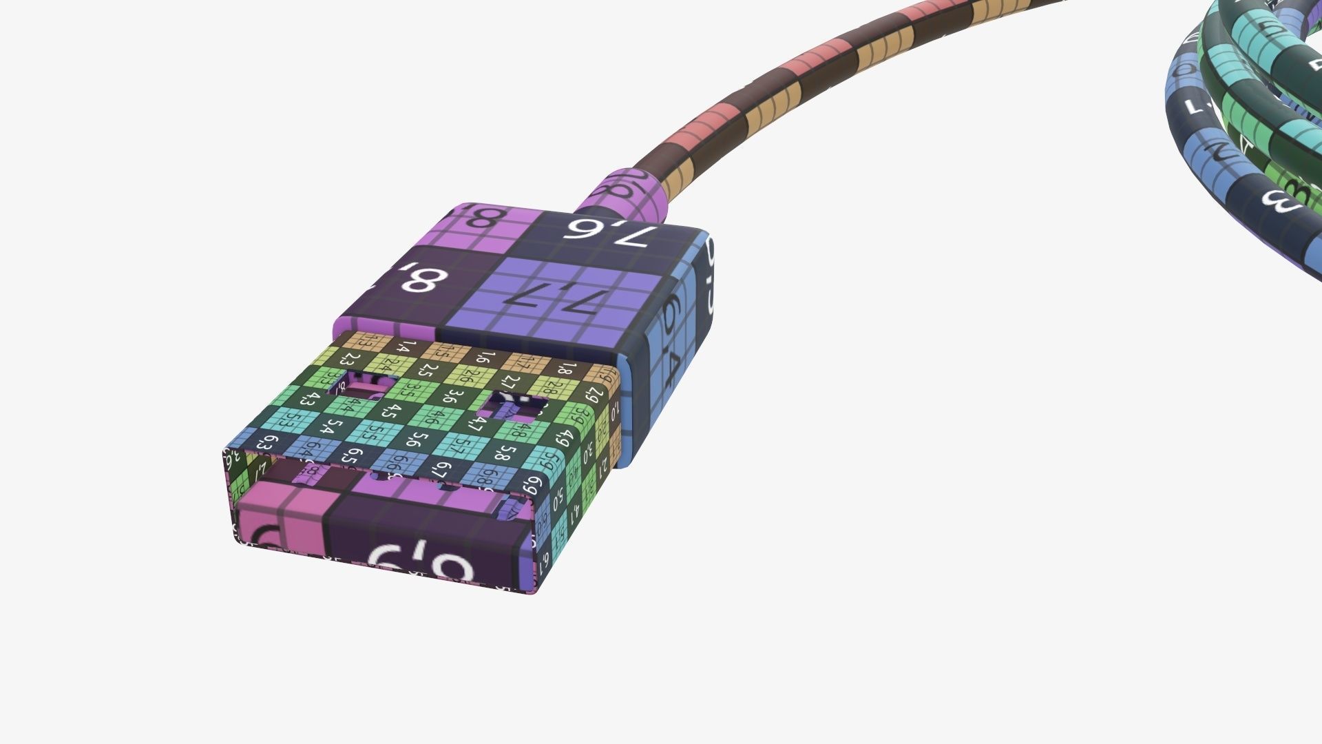 Cable micro-USB to USB white 3D model_13