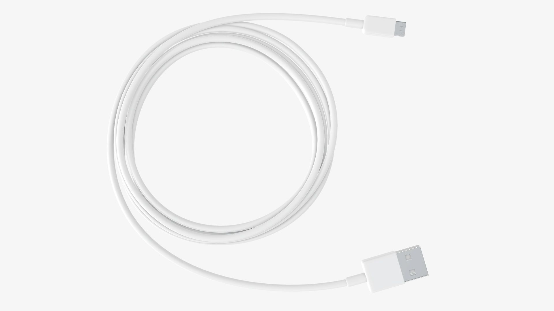 Cable micro-USB to USB white 3D model_2