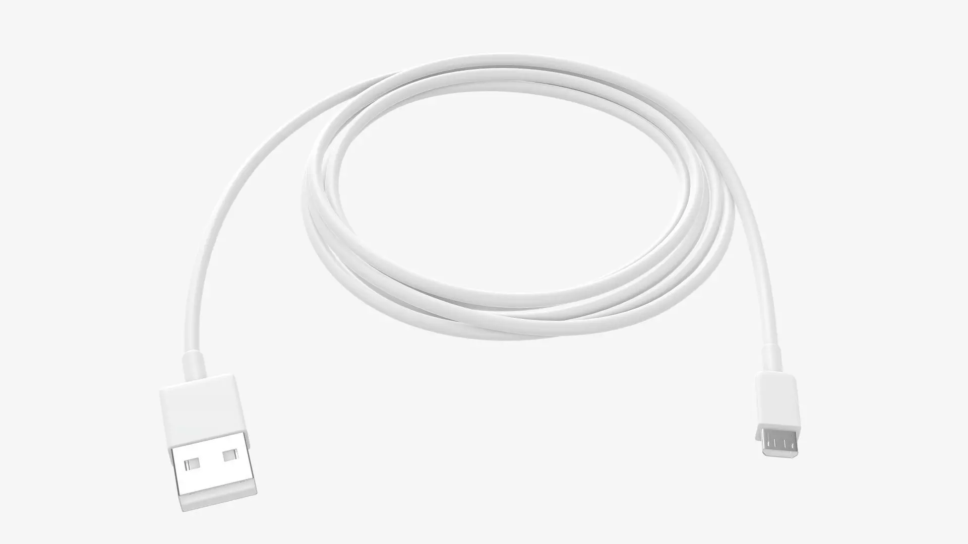 Cable micro-USB to USB white 3D model_0