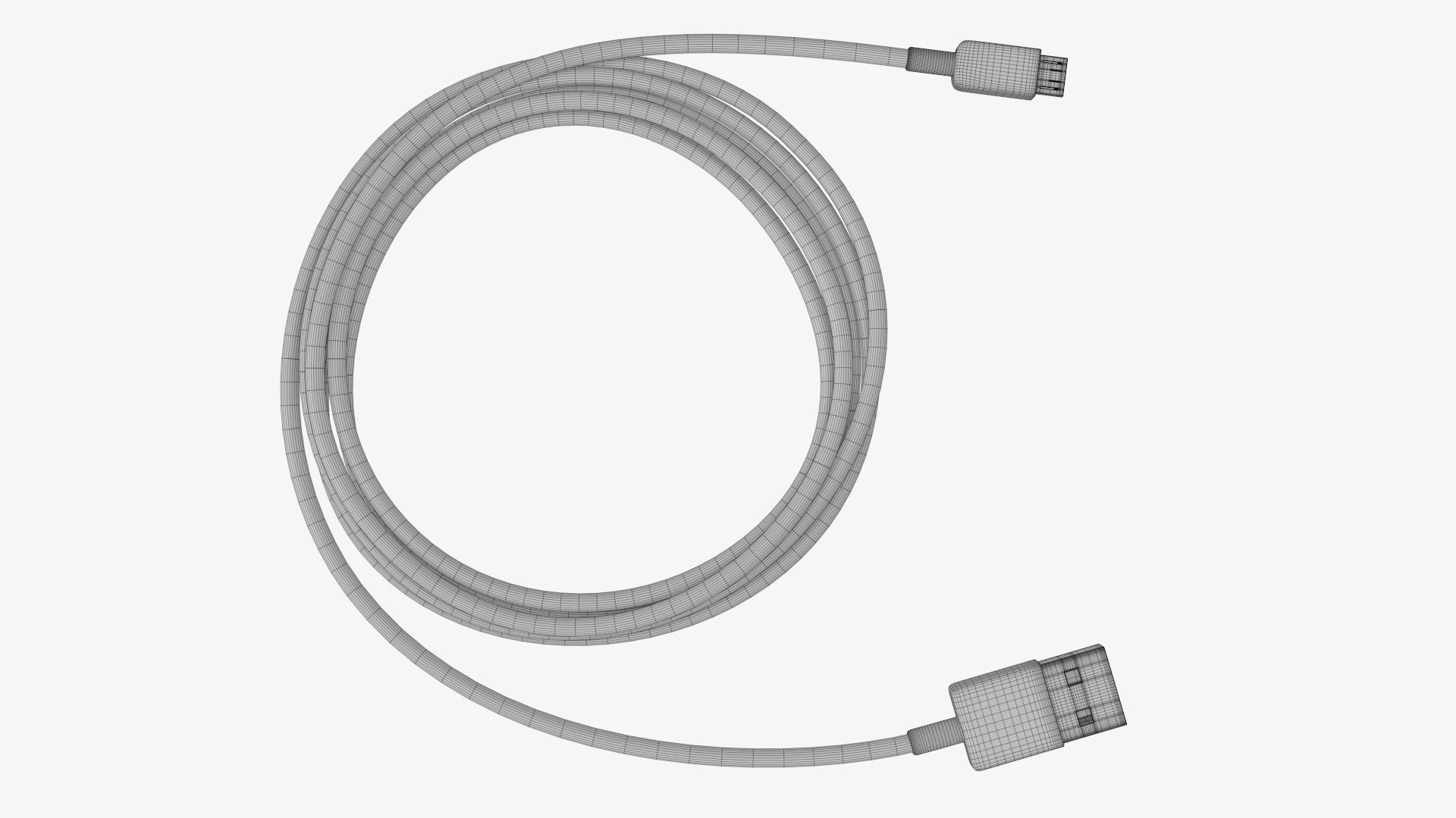 Cable micro-USB to USB white 3D model_7