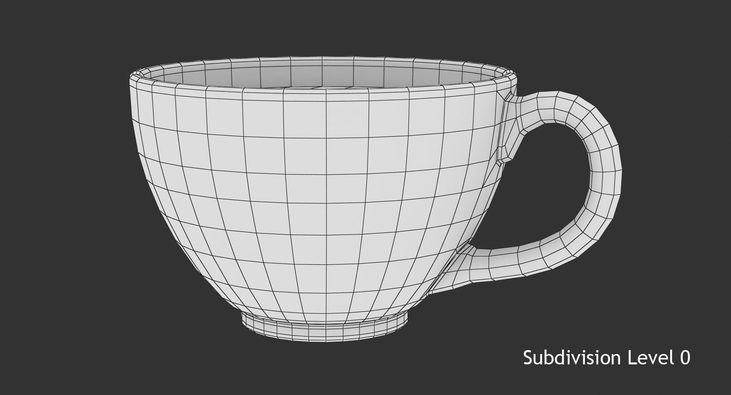 Coffee Cup Low-poly 3D model_10