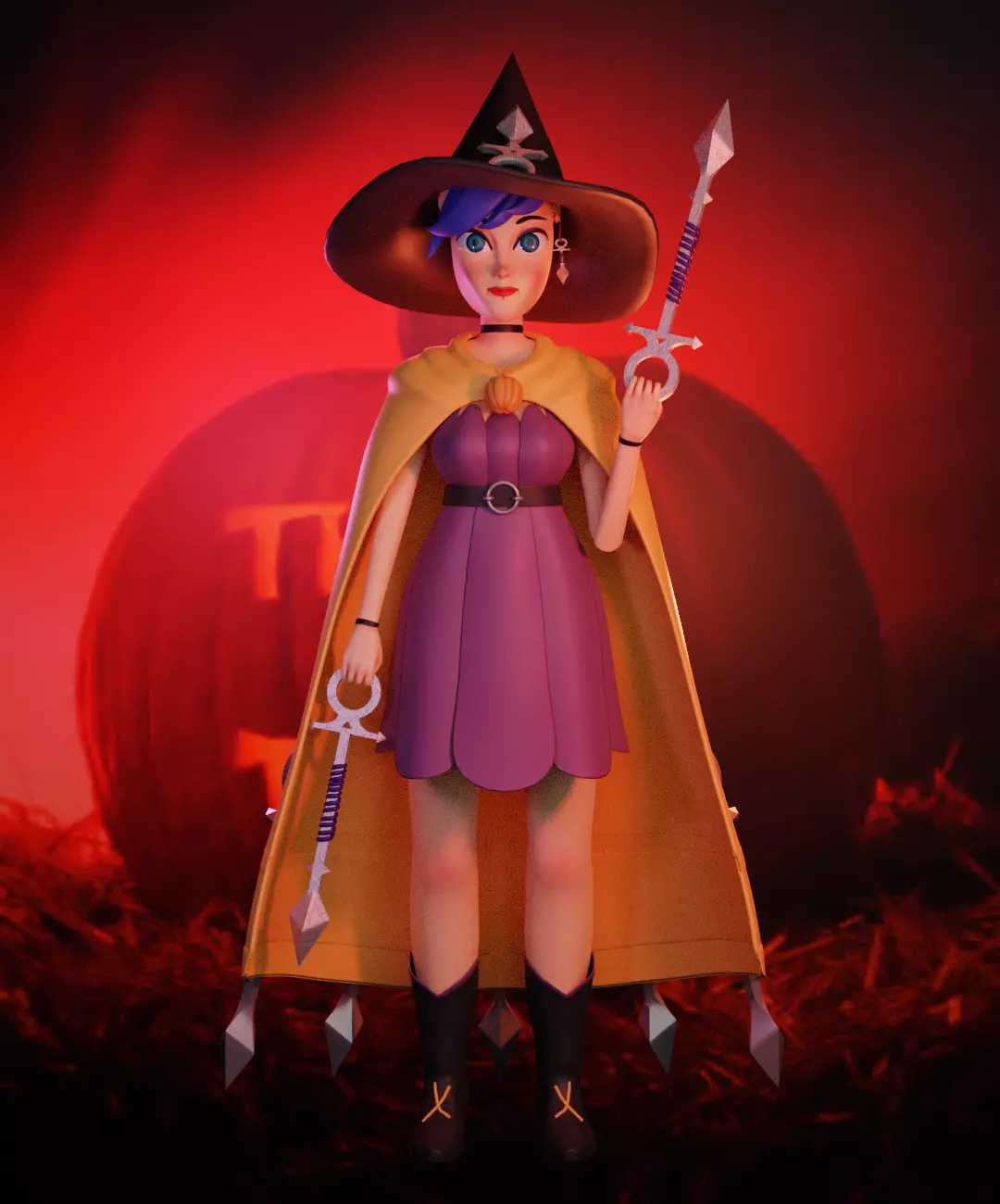 armored girl Free 3D model