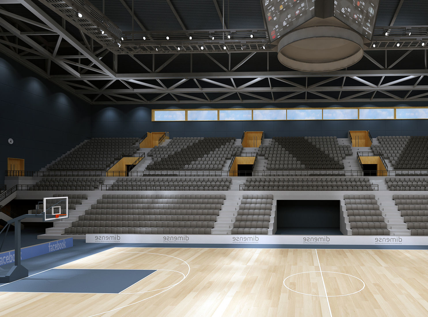 basketball stadium 3D model_10