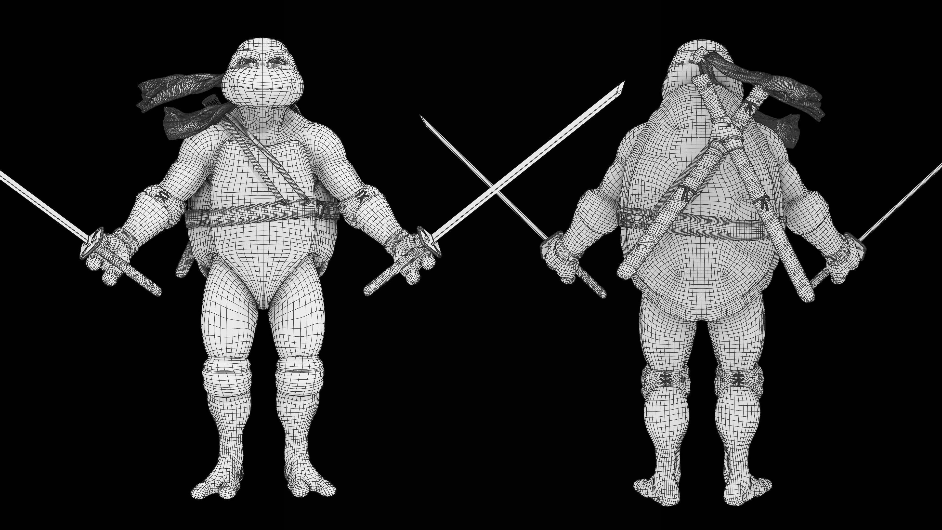 Leonardo Teenage Mutant Ninja Turtle Low-poly 3D model_7