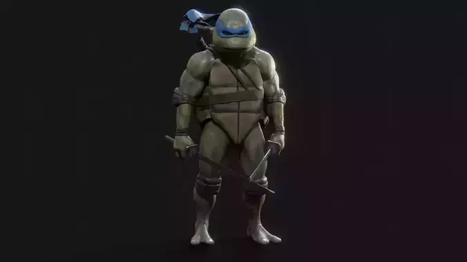 Leonardo Teenage Mutant Ninja Turtle Low-poly 3D model