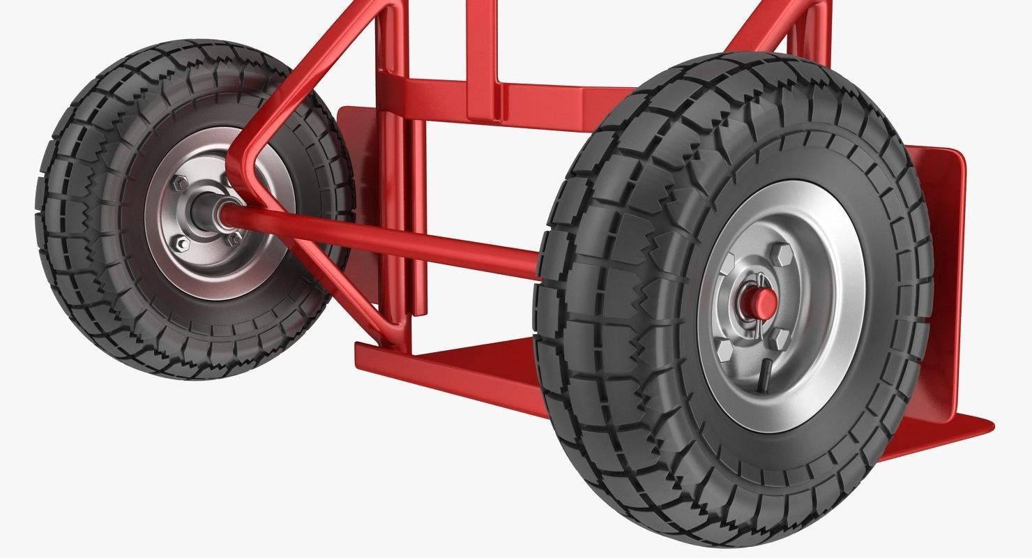 Hand Truck Low-poly 3D model_7