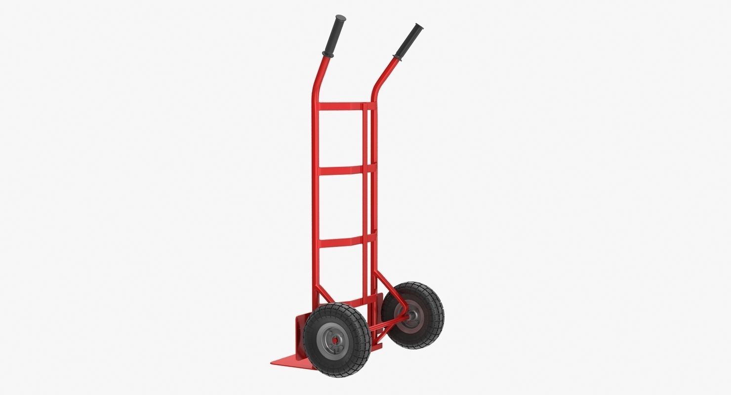 Hand Truck Low-poly 3D model_4