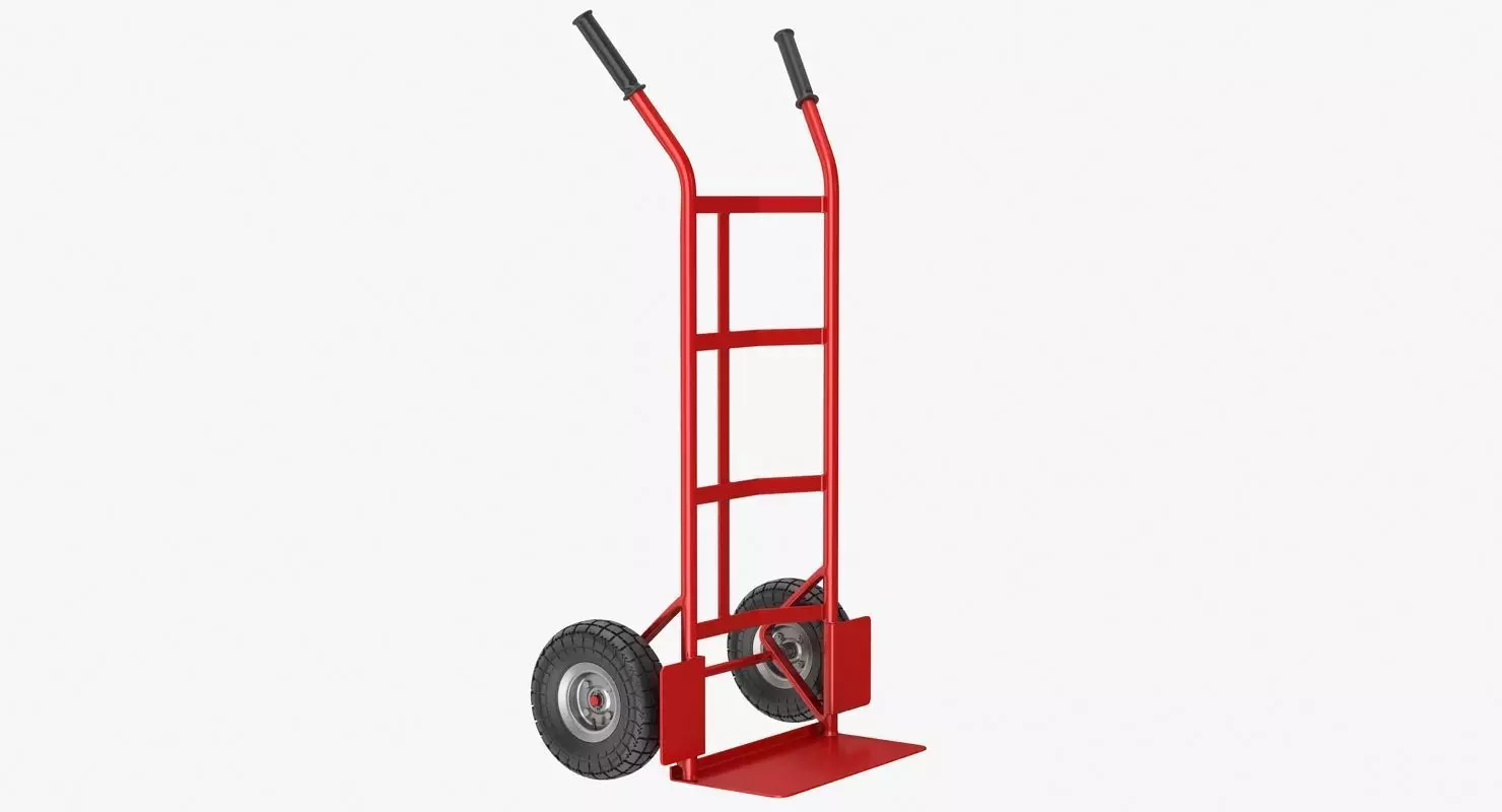 Hand Truck Low-poly 3D model_0