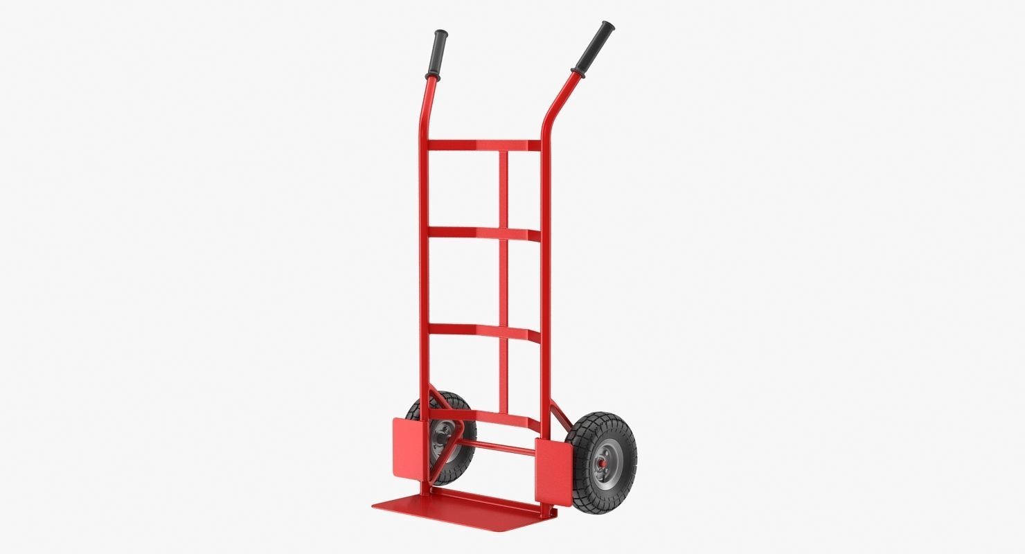 Hand Truck Low-poly 3D model_3