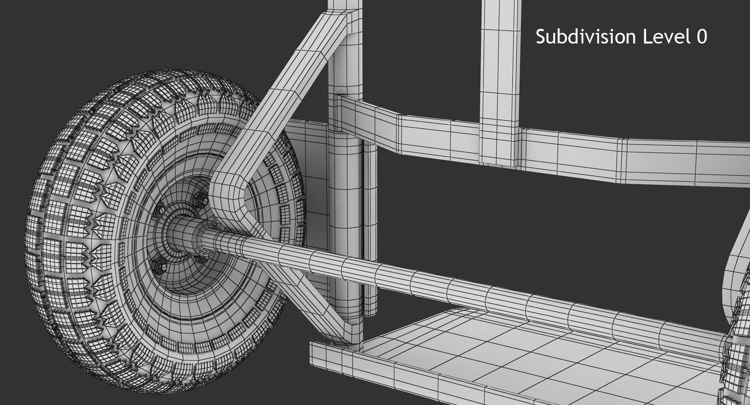 Hand Truck Low-poly 3D model_13