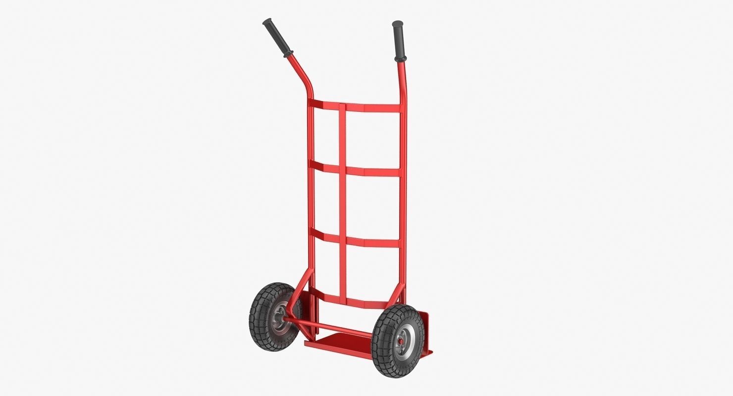 Hand Truck Low-poly 3D model_5
