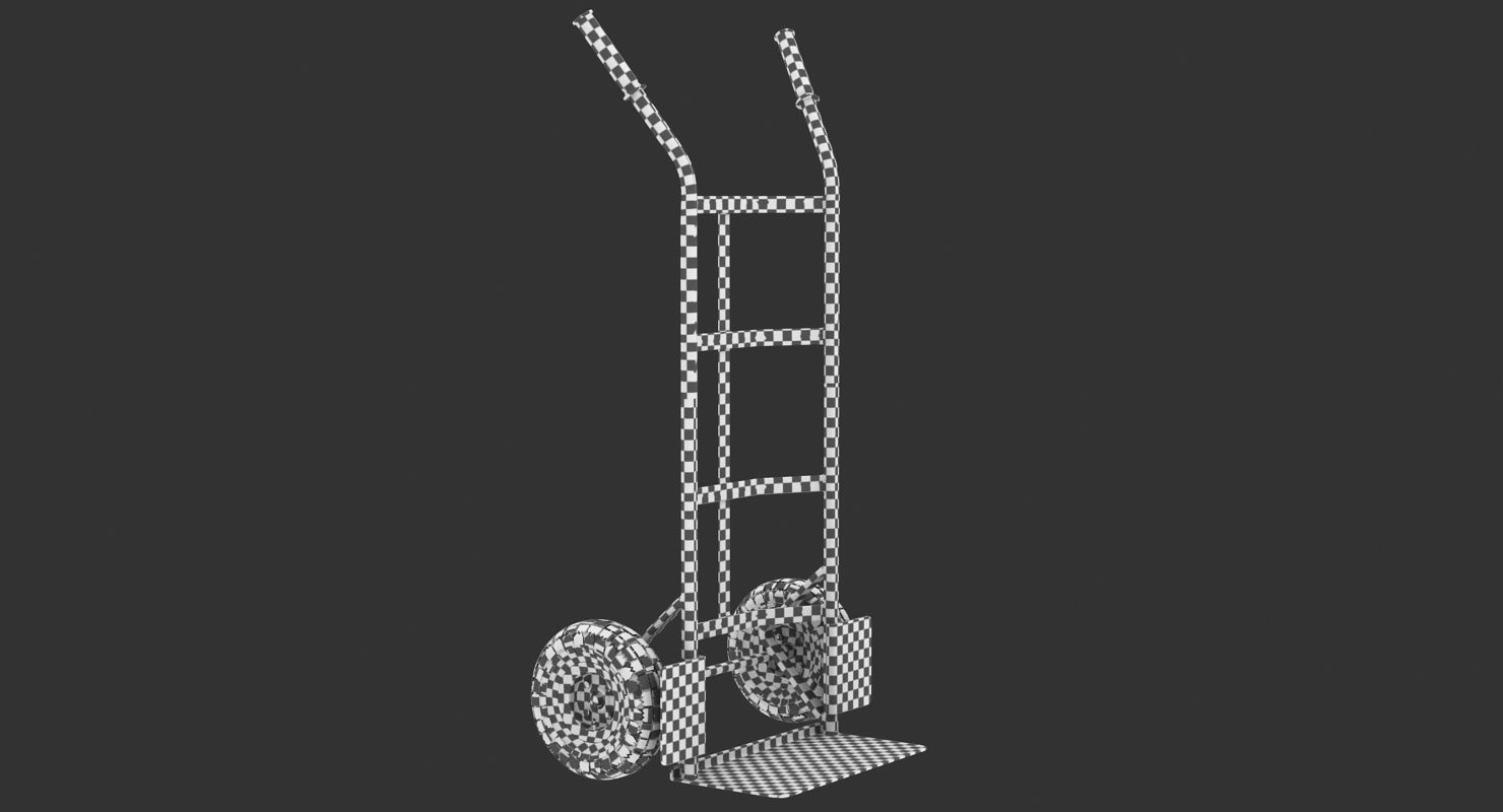Hand Truck Low-poly 3D model_15