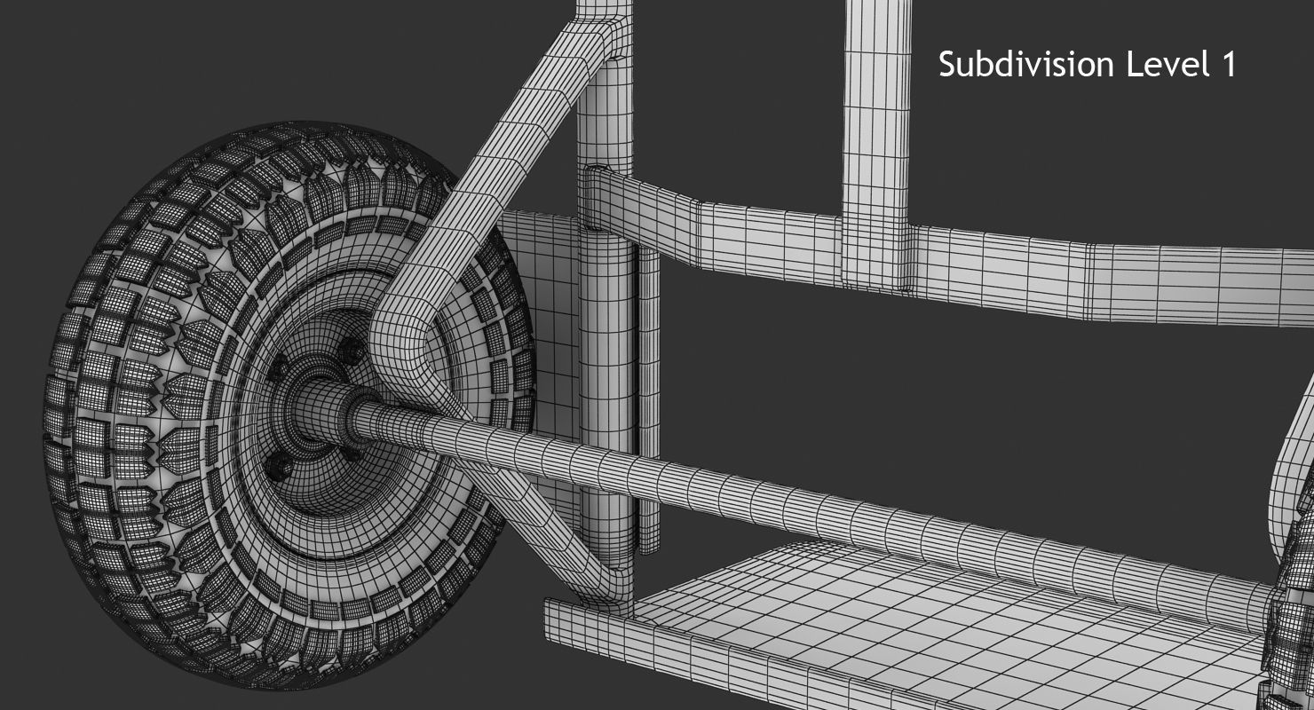 Hand Truck Low-poly 3D model_14
