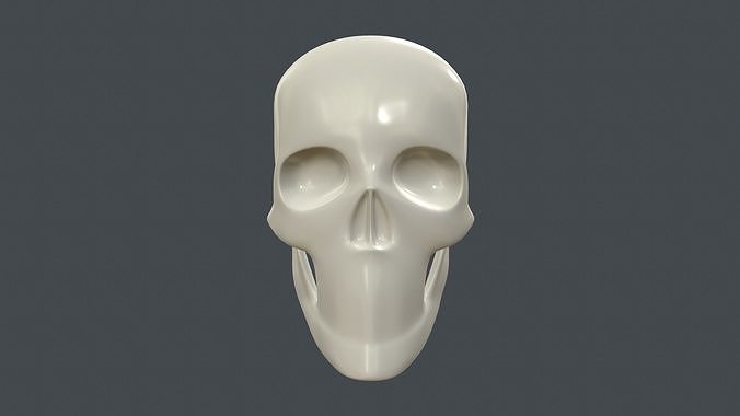 Stylized 3D model of a human skull 3D print model
