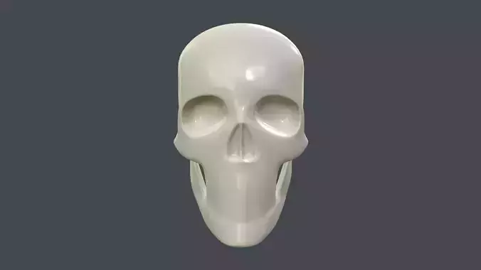 Stylized 3D model of a human skull