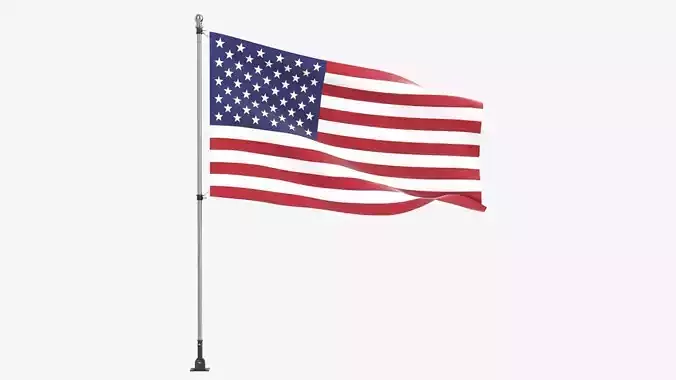 Flagpole kit outdoor 02 3D model