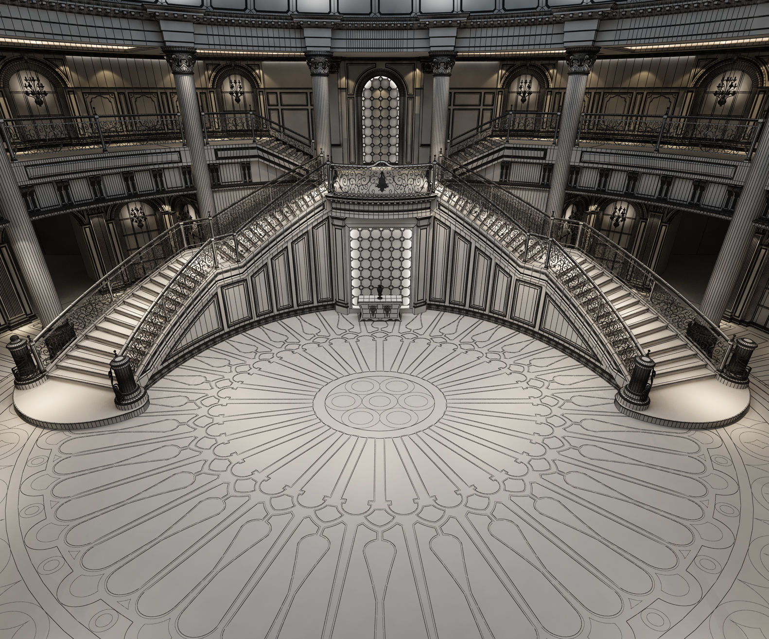 Palace Main Entrance Lobby 3D model_9
