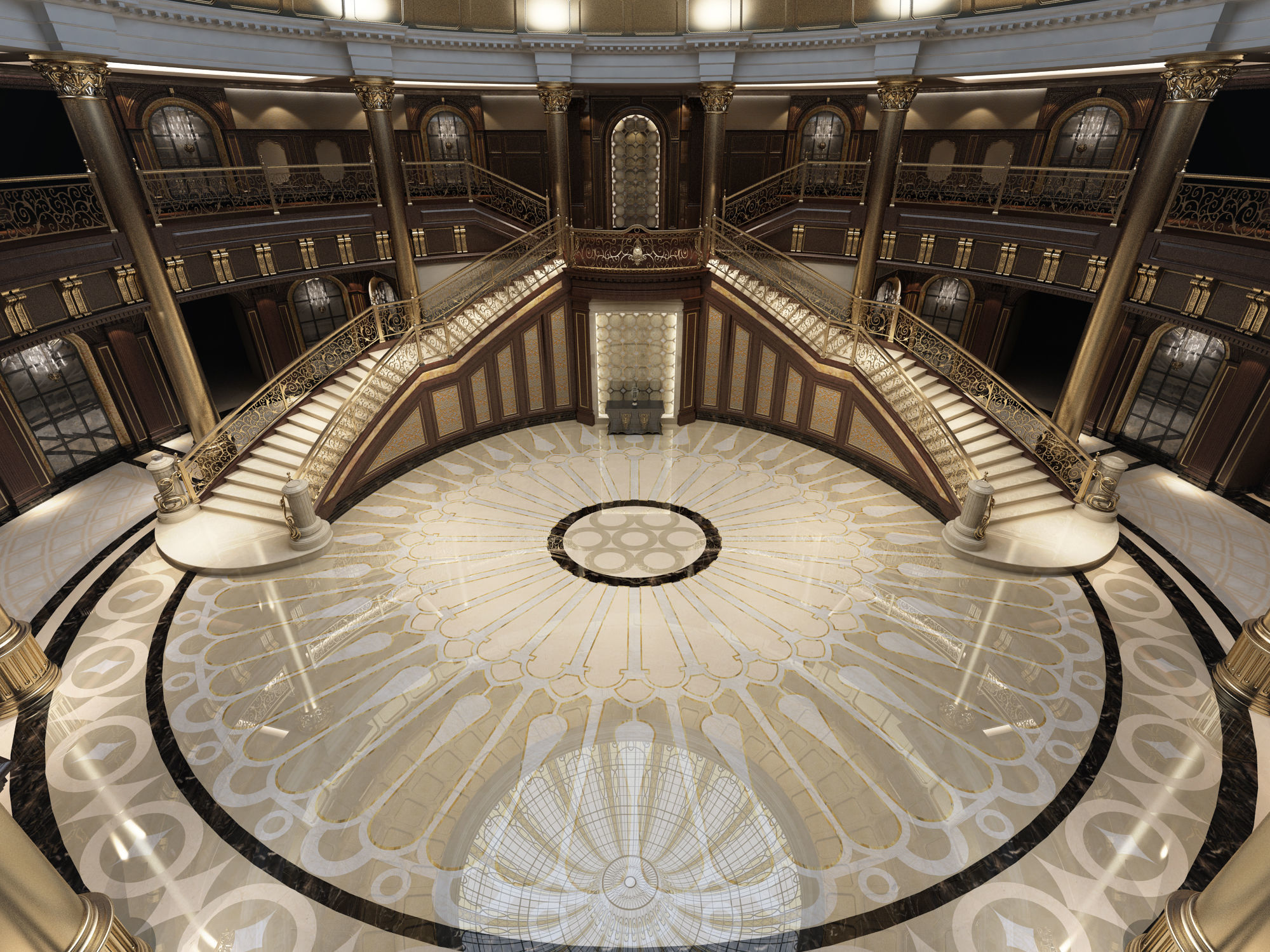 Palace Main Entrance Lobby 3D model_2