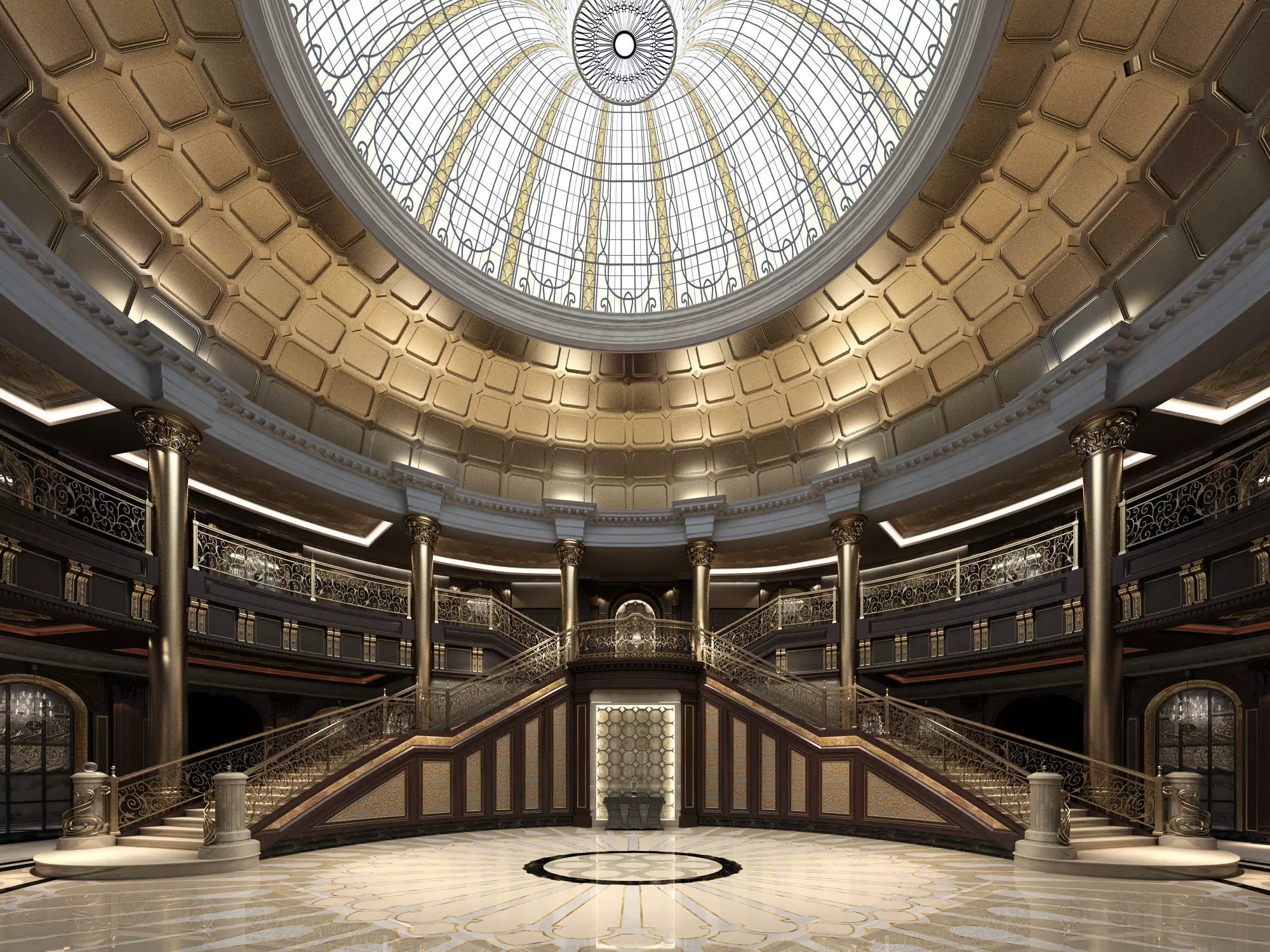 Palace Main Entrance Lobby 3D model_0