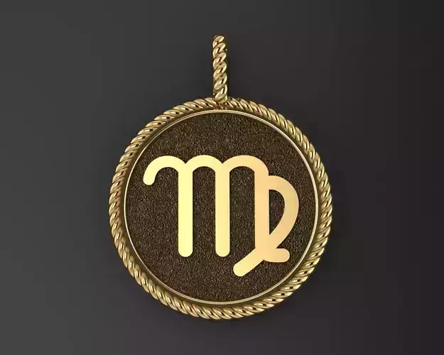 Zodiac Sign Pendant  virgo 3D print model