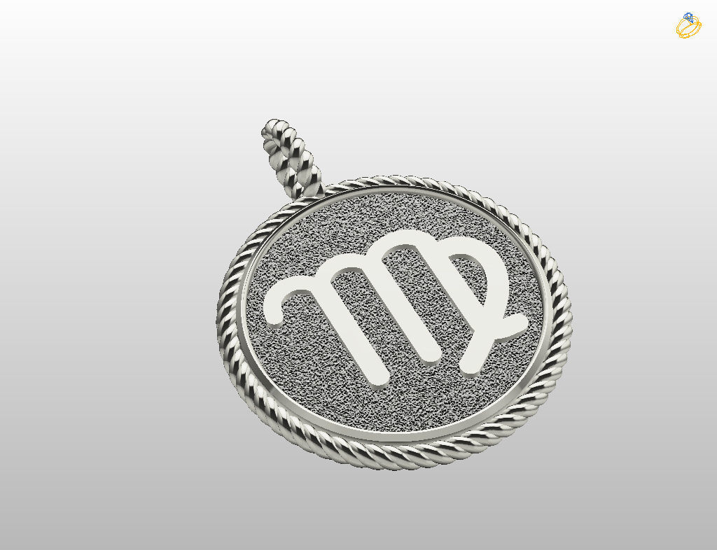 Zodiac Sign Pendant  virgo 3D print model_25