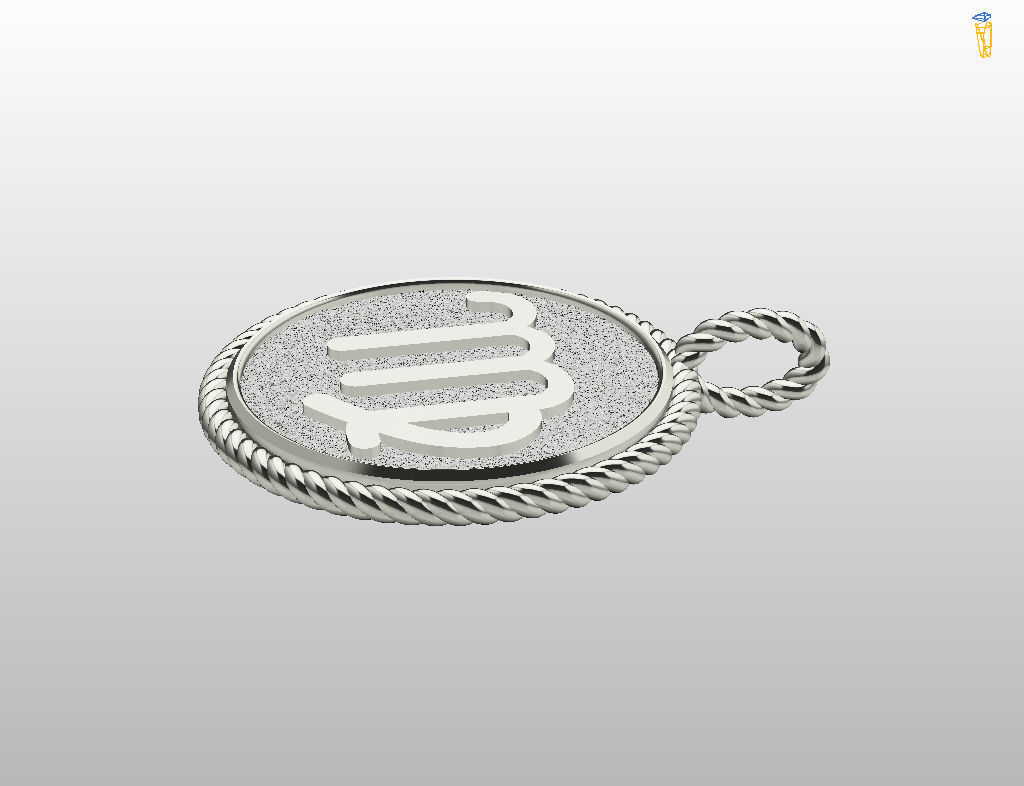 Zodiac Sign Pendant  virgo 3D print model_31