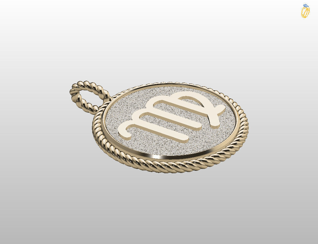 Zodiac Sign Pendant  virgo 3D print model_21