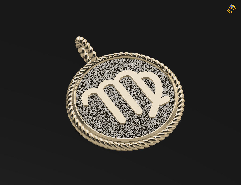 Zodiac Sign Pendant  virgo 3D print model_20
