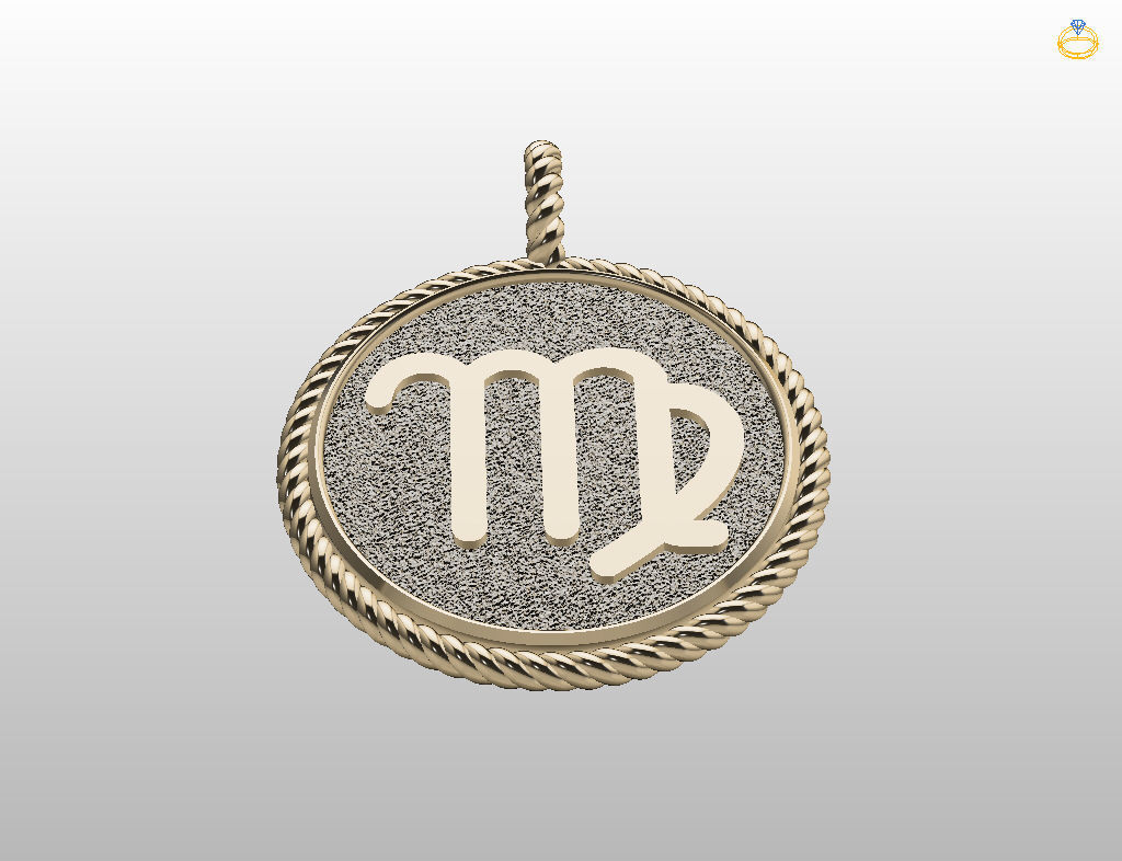 Zodiac Sign Pendant  virgo 3D print model_22