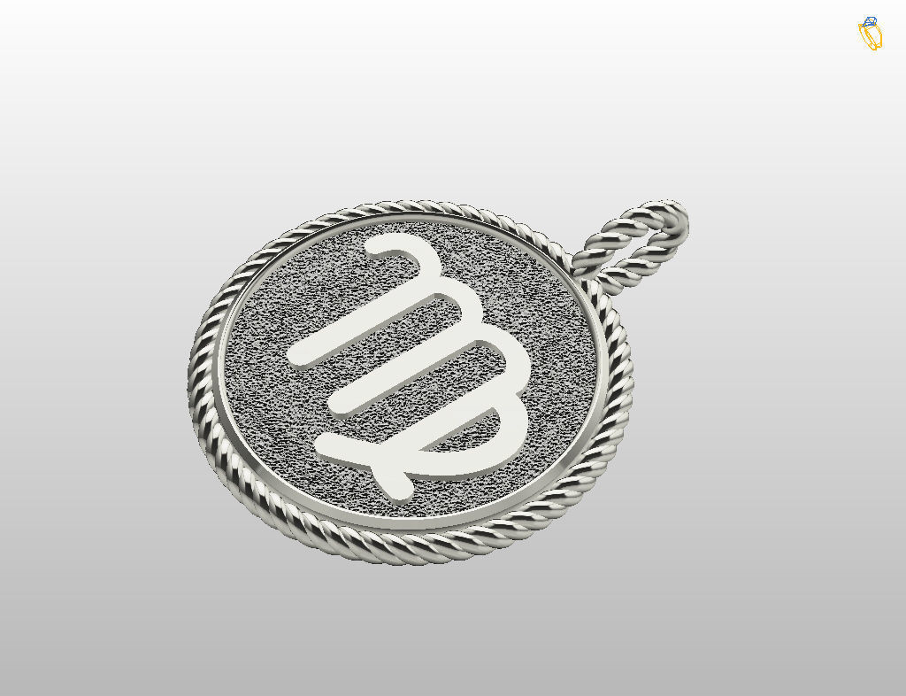 Zodiac Sign Pendant  virgo 3D print model_30