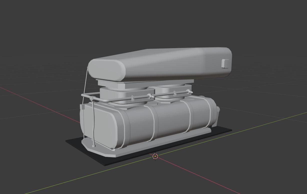 Supercharger type B Low-poly 3D model_9