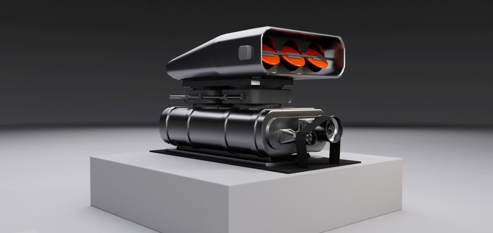 Supercharger type B Low-poly 3D model_1