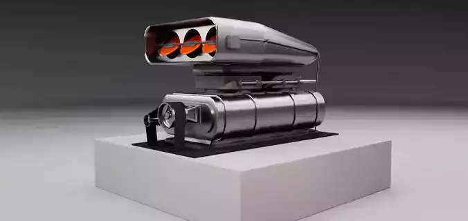 Supercharger type B Low-poly 3D model