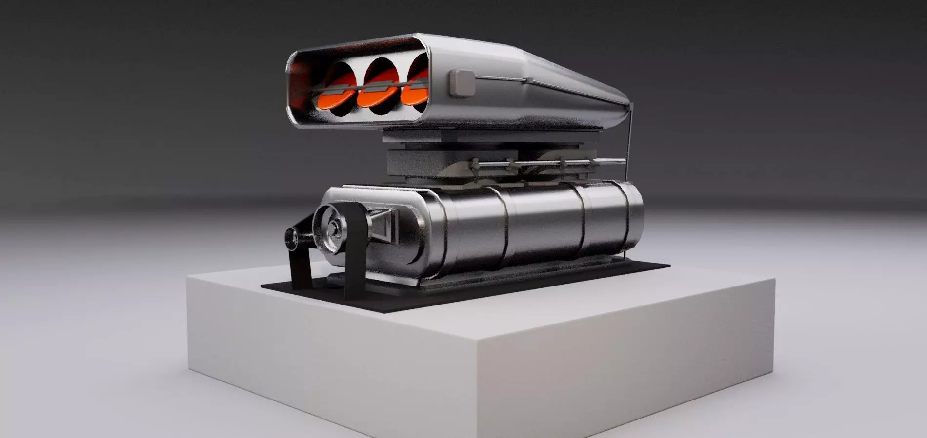 Supercharger type B Low-poly 3D model_0