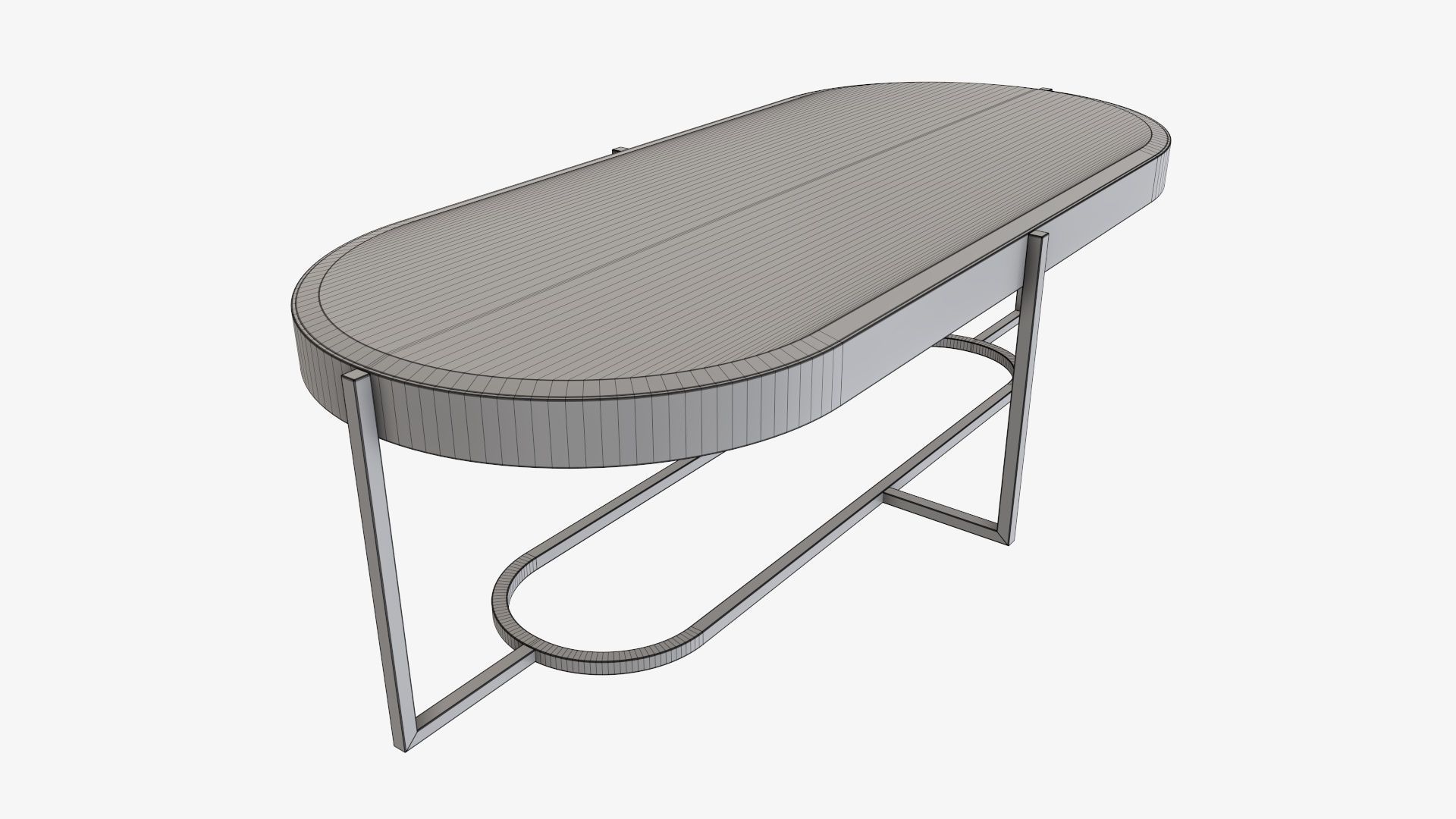 Coffee table oval 3D model_5