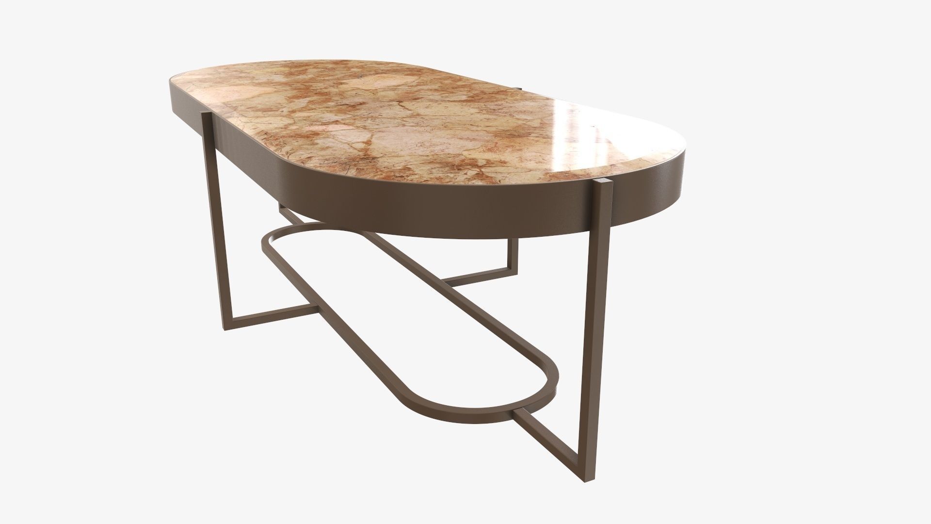 Coffee table oval 3D model_4
