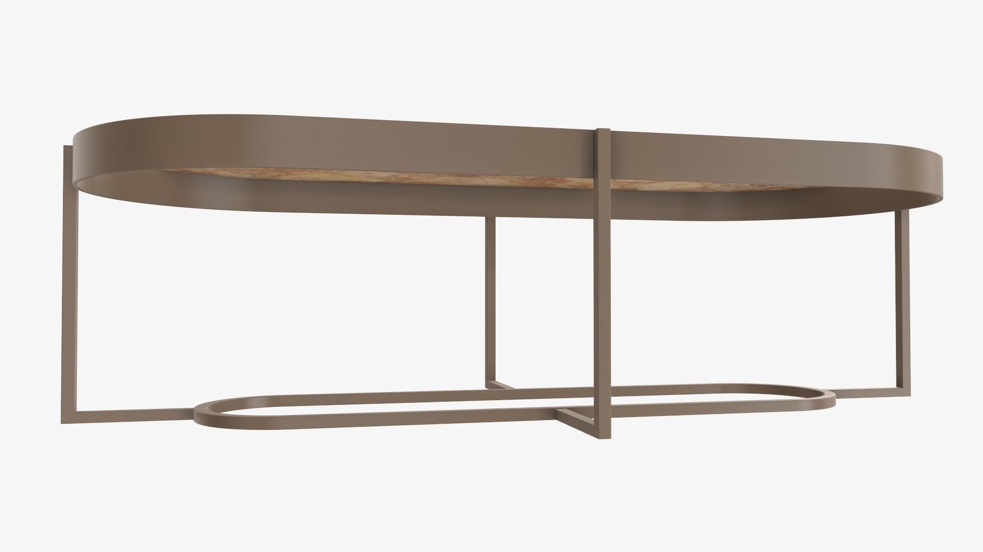 Coffee table oval 3D model_2