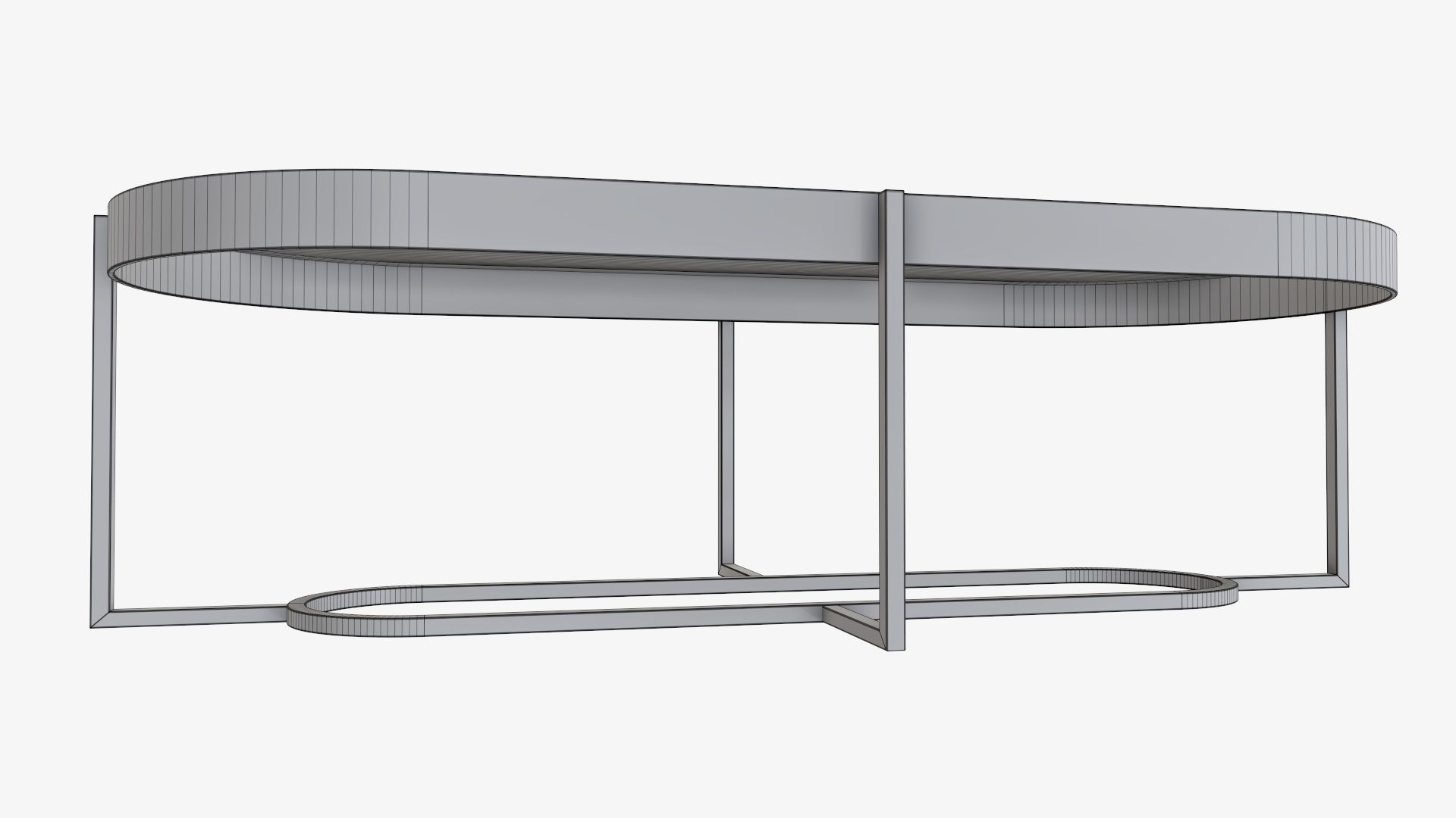 Coffee table oval 3D model_7