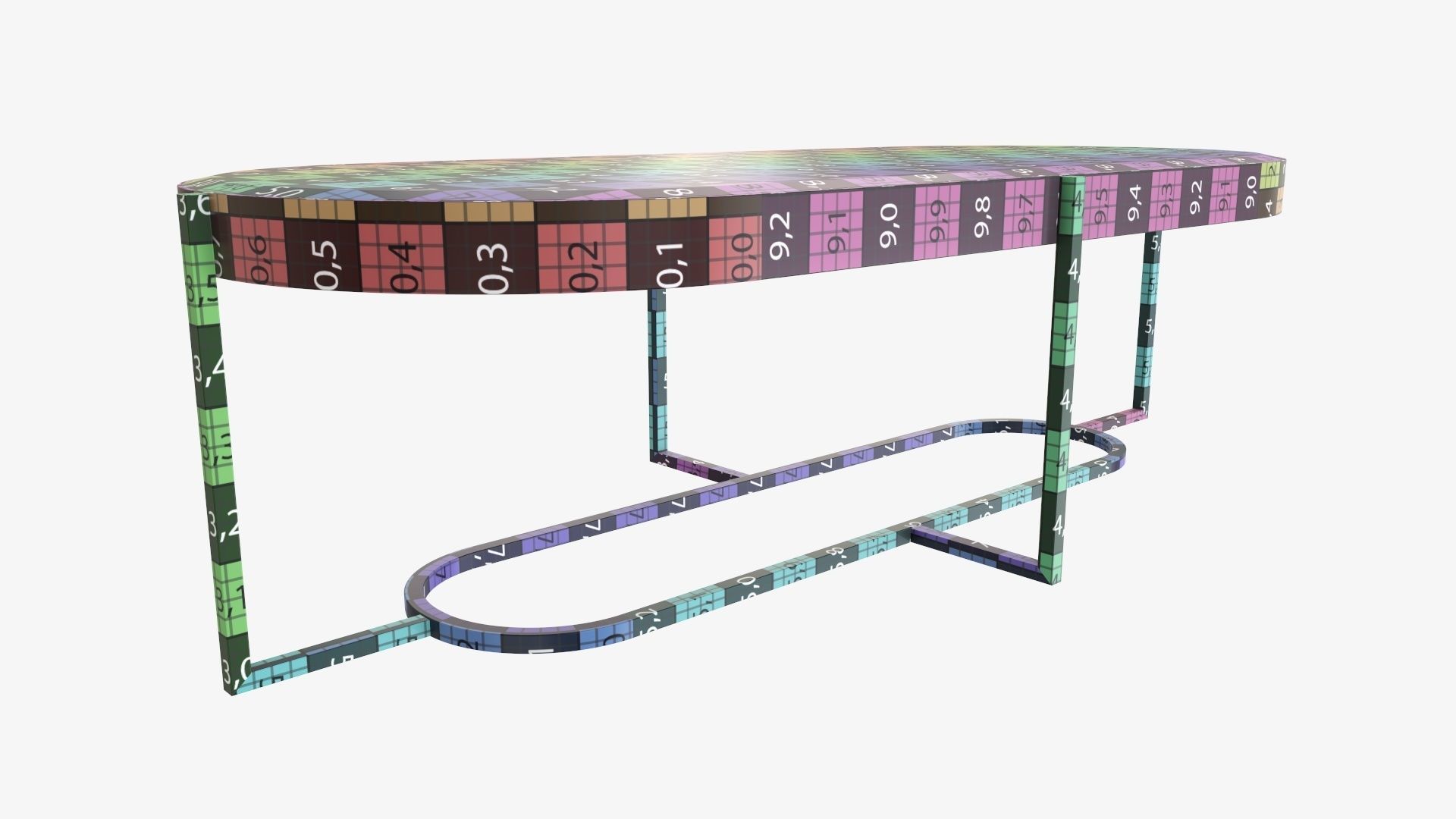 Coffee table oval 3D model_11