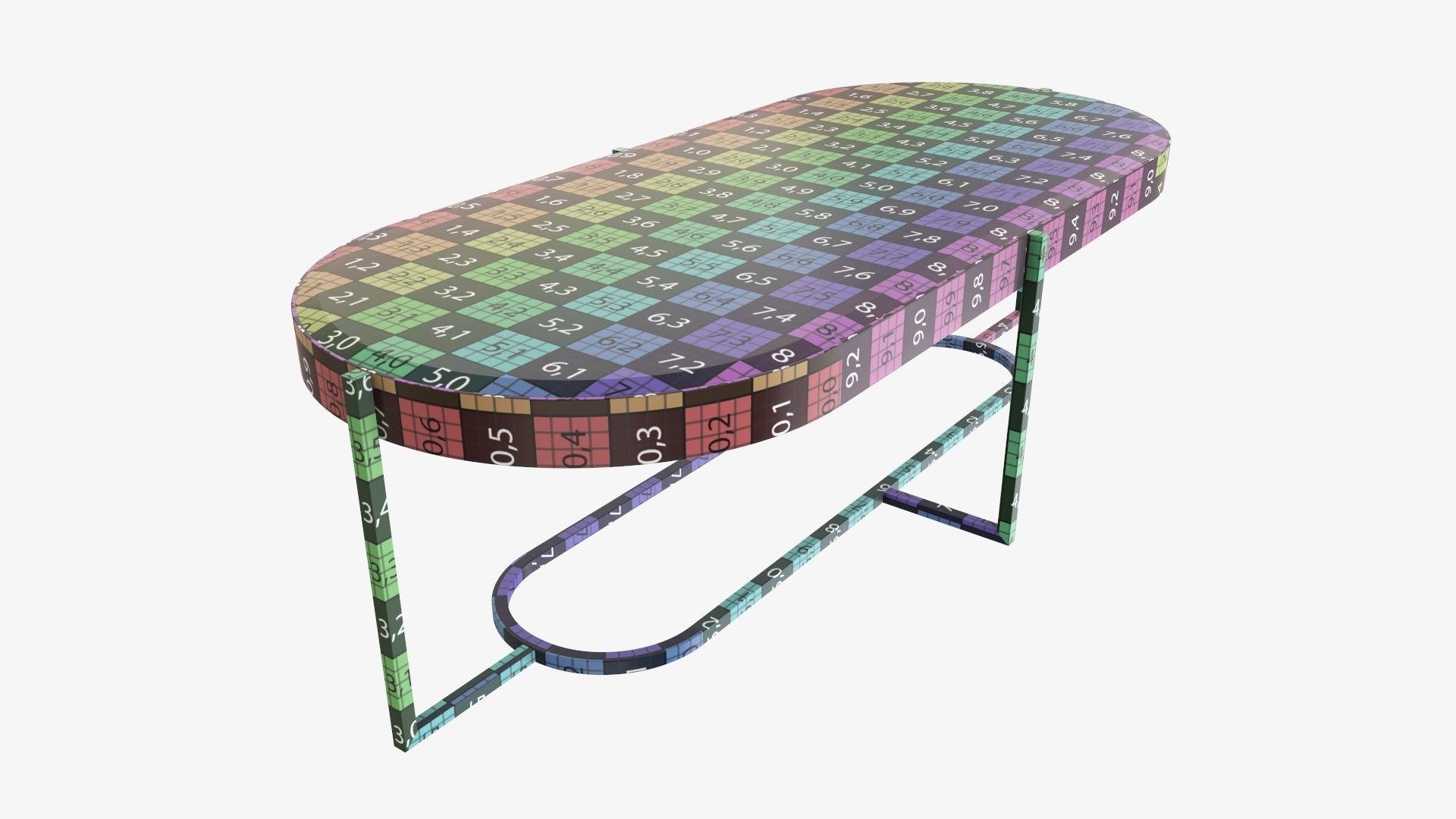 Coffee table oval 3D model_10